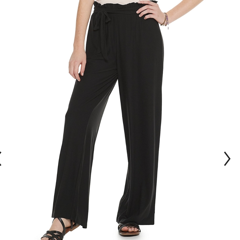 Pink Pepublic Flare Pants with Belt- Black- XS